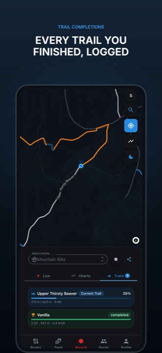 Every trail you finished, logged — TrailTimes App Store screen 07
