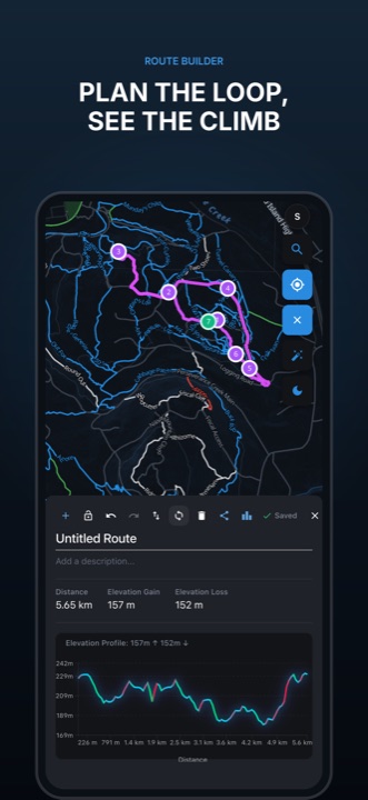 Plan the loop, see the climb — TrailTimes App Store screen 08