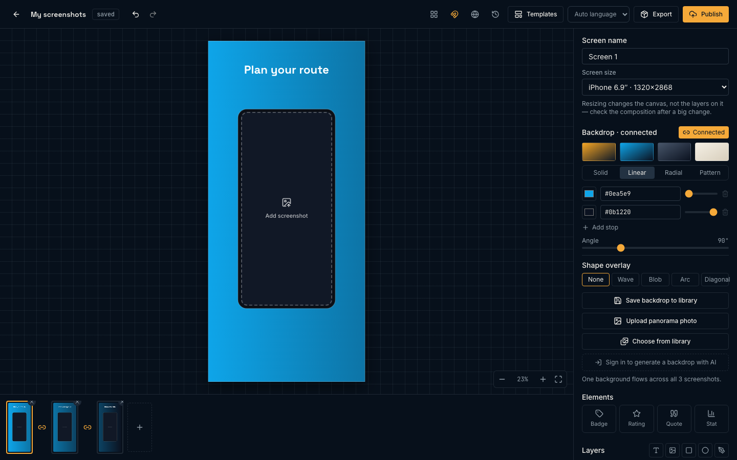 The AssetShip screenshot editor